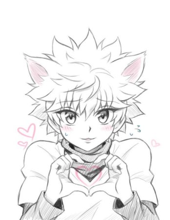 Киллуа Золдик чёрно белый