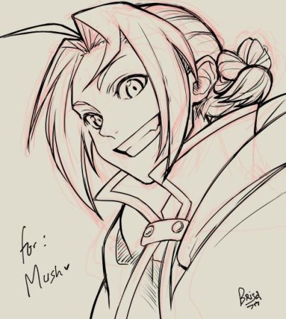 Скетч аниме стальной алхимик