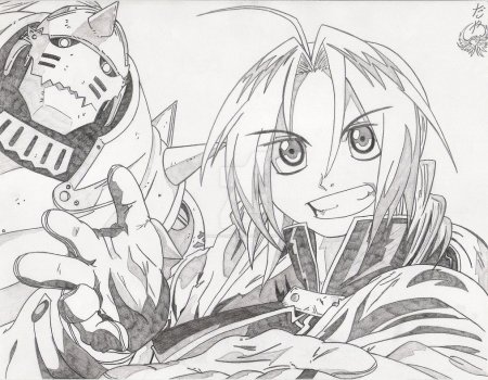 Эдвард Элрик черно белый