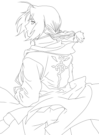 Эдвард Элрик черно белый