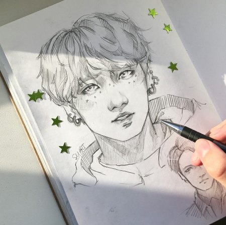 Скейч бук БТС