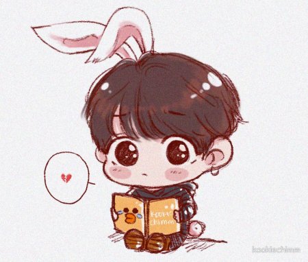 Чиби БТС Чонгук кролик