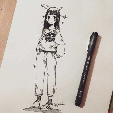 Аниме рисунки для скетчбука лёгкие