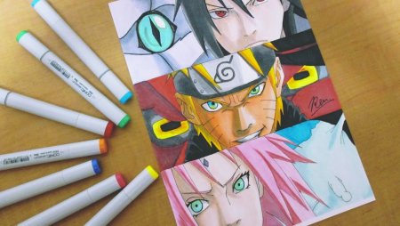 Аниме Наруто маркерами