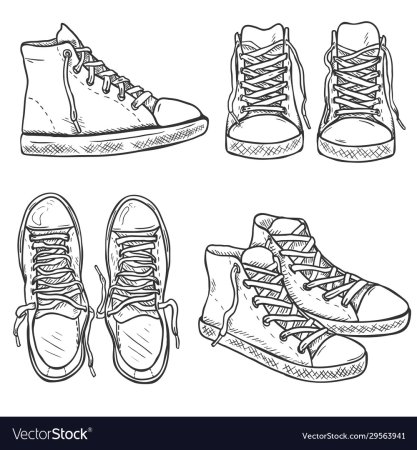 Кеды вид спереди референс