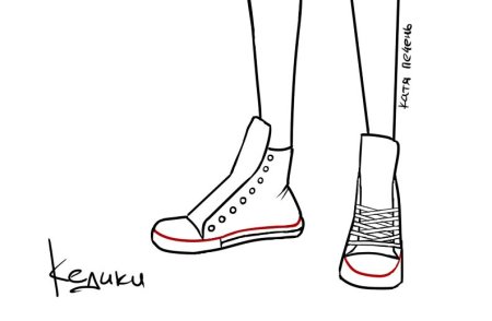 Обувь рисунок карандашом на ноге