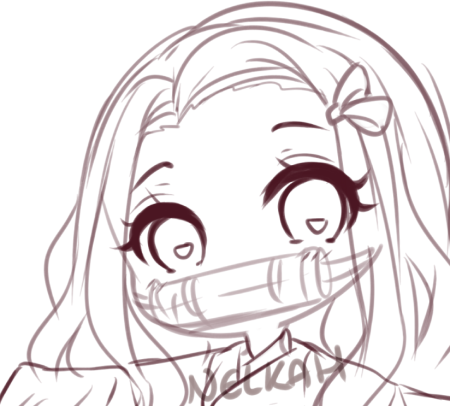 Незуко рисунок для срисовки