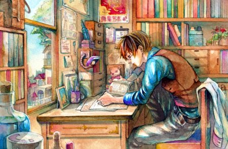 Человек с книгой арт