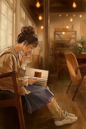 Девушка с книжкой арт