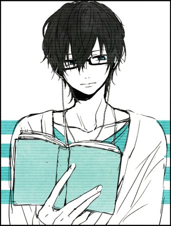 Аниме с книгой в руках