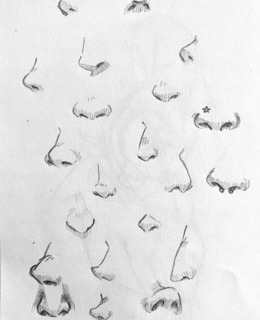 Нос в разных стилях рисования