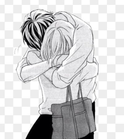 Аниме пара обнимается