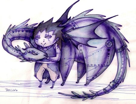 Аниме драконы карандашом