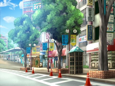 Японский город аниме