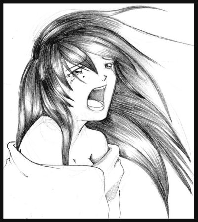 Аниме картинки для срисовки карандашом грустные