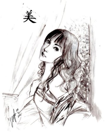 Рисунки пером и тушью аниме