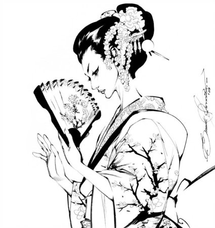 Японская черно белая Графика