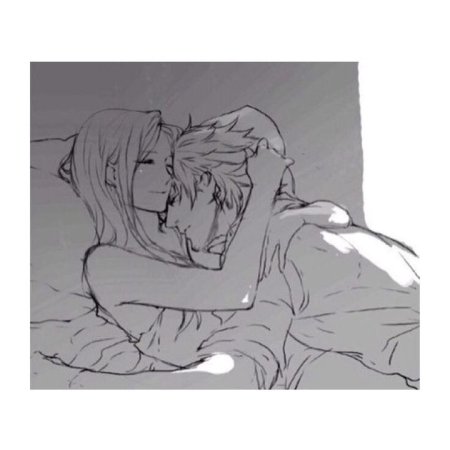 Аниме пары лежат в обнимку