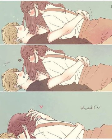 Аниме парочки в кровати