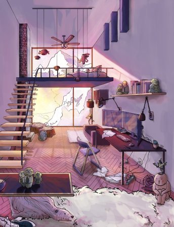 Комната в стиле рисовки