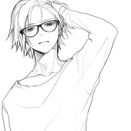 Нарисованный парень в очках