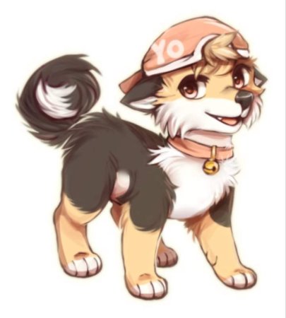 Собака в стиле аниме