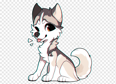 Аниме щенок хаски