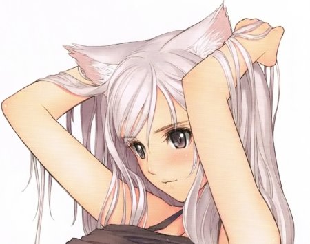 Аниме блондинка с ушками