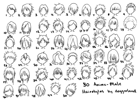 Рисунки волосы аниме мужские (41 фото)