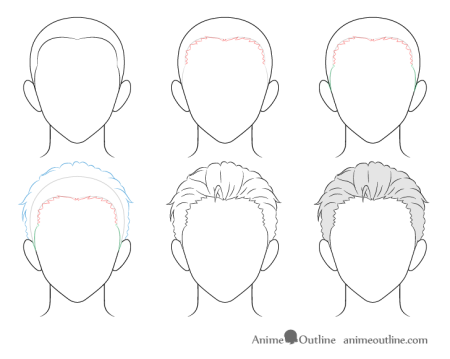 Волосы мальчиков для рисования аниме