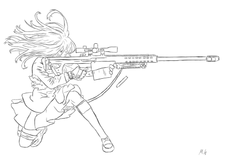 Раскраска аниме Военная