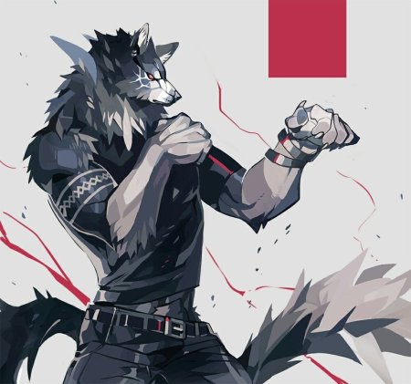 Парень волк арт