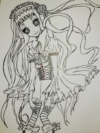 Раскраска аниме Готика