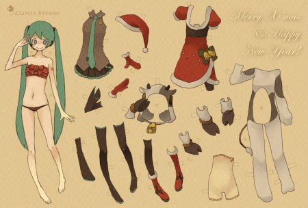 Бумажные куклы аниме Хатсуне Мику