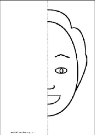 Дорисуй половину лицо для детей
