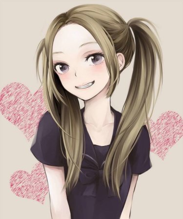 Девочка с хвостиками арт