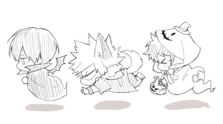 Аниме моя геройская Академия Чиби белое