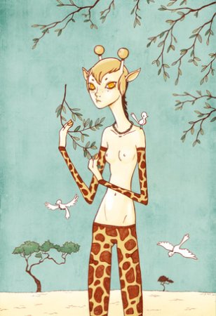 Жирафик карандашом для срисовки