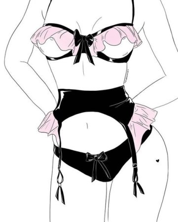 Девушка в белье рисунок