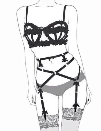 Эскиз женского тела в белье