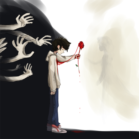 Аниме девушка убивает парня