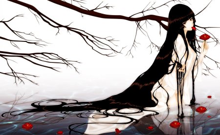 Аниме девушка с опущенной головой