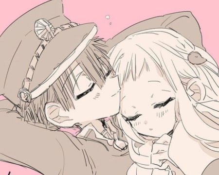 Туалетный мальчик Ханако-кун Ясиро и Ханако поцелуй