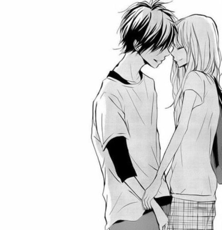 Чёрно белое аниме любовь