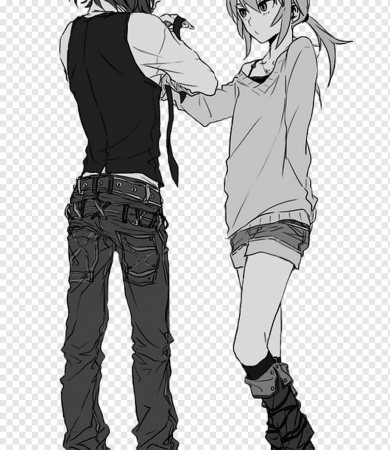 Аниме пара в толстовке