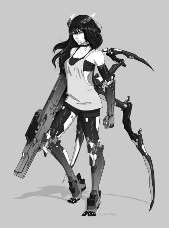 Cyberpunk Art аниме киборг