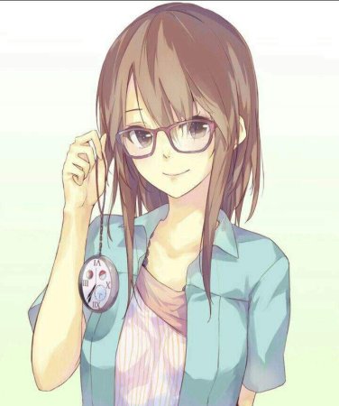 Аниме девушка с очками
