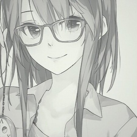 Аниме девушка в очках