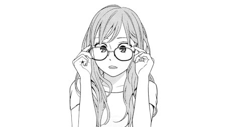 Аниме девушки в очках карандашом