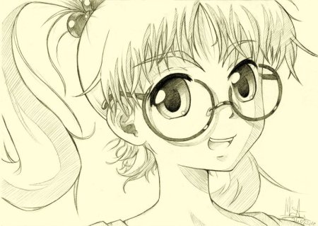 Рисование очков аниме